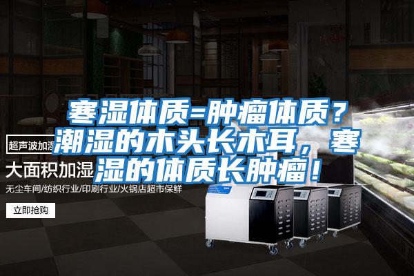 寒濕體質=腫瘤體質？潮濕的木頭長木耳，寒濕的體質長腫瘤！