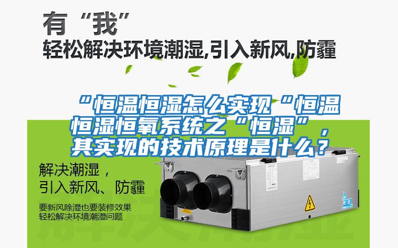 “恒溫恒濕怎么實現(xiàn)“恒溫恒濕恒氧系統(tǒng)之“恒濕”,其實現(xiàn)的技術原理是什么?