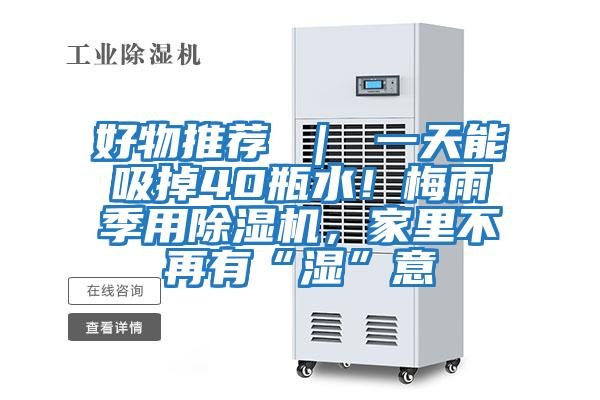 好物推薦 ｜ 一天能吸掉40瓶水！梅雨季用除濕機，家里不再有“濕”意