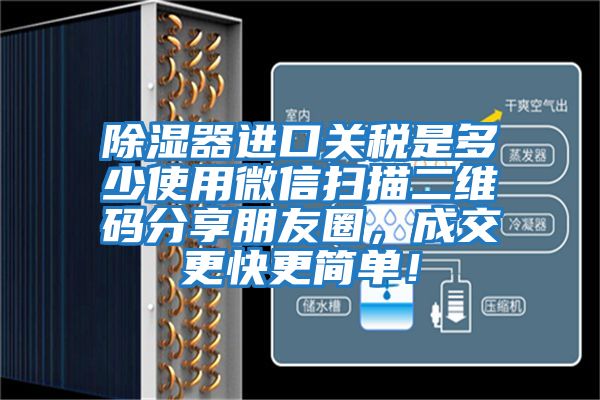 除濕器進(jìn)口關(guān)稅是多少使用微信掃描二維碼分享朋友圈,成交更快更簡單!