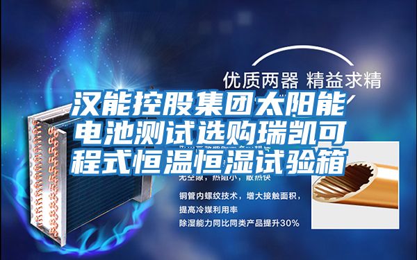 漢能控股集團(tuán)太陽能電池測試選購瑞凱可程式恒溫恒濕試驗(yàn)箱